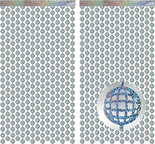Discos Dancing Ball Shaped Party Backdrop - GREATRIL Prom Fringe Curtain Backdrop with Sparking