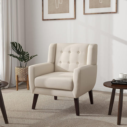 UIXE Accent Chair, Modern Upholstered Armchair in Fabric for Living Room, Comfy Club Arm Chairs