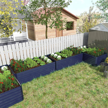 8x4x2 ft Outdoor Raised Garden Bed, Large Metal Planter Raised Beds, Planters for Outdoor Plants