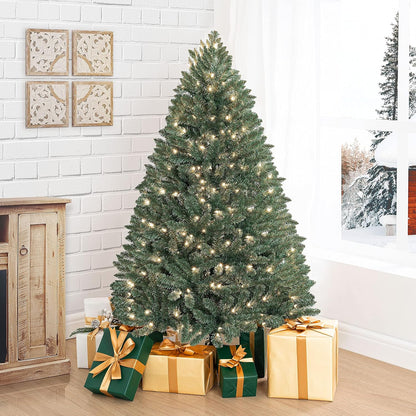 Prague 4.5ft Prelit Artificial Christmas Tree with Foot Pedal, 674 Branch Tips, 250 Warm Lights and