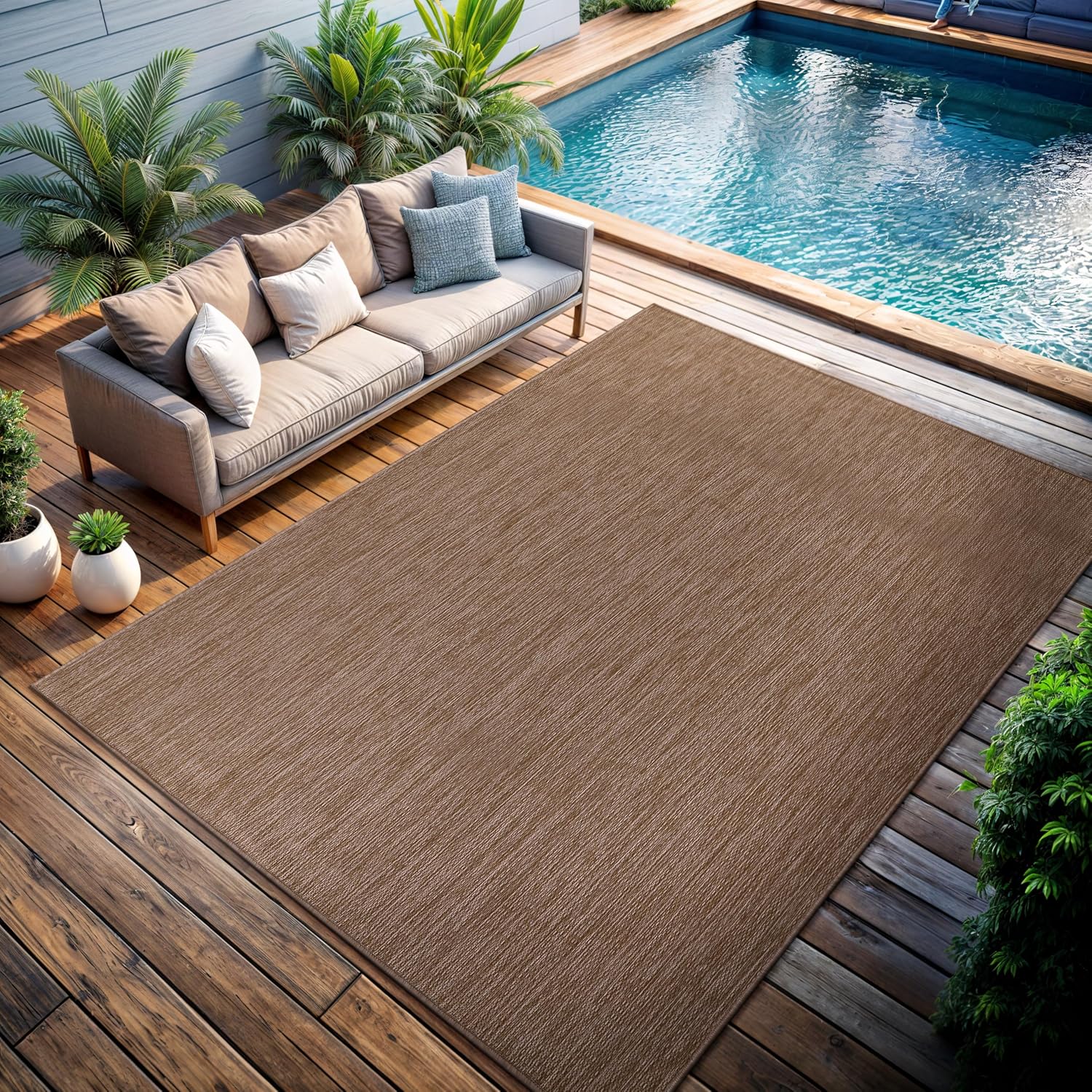 CAMILSON Outdoor Rug 6x9 Modern Area Rugs for Indoor and Outdoor Patios and Porches - Waterproof