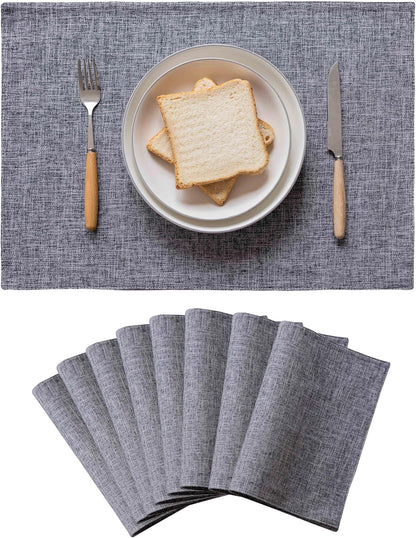 Home Brilliant Linen Placemats Set of 8 Heat Resistant Washable Placemats for Parties Buffet