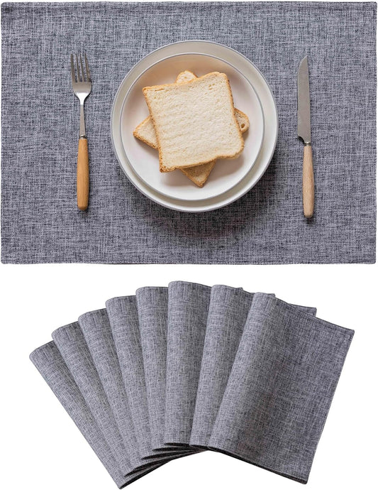 Home Brilliant Linen Placemats Set of 8 Heat Resistant Washable Placemats for Parties Buffet