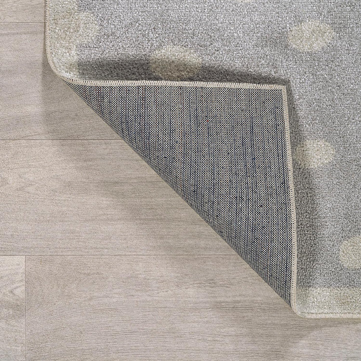 JONATHAN Y Machine-Washable Gray/Ivory/Yellow Runner Rug, 2x8, Minha Rainbow Dots, Kids & Novelty