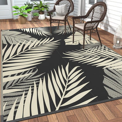 GENIMO Outdoor Rug 5' x 8' Waterproof for Patios Clearance, Reversible Outdoor Plastic Straw