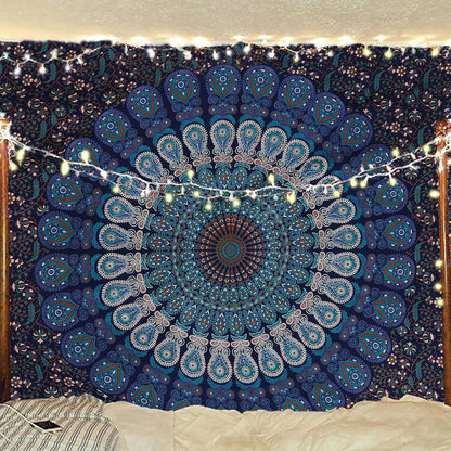 Bless International Handmade Indian hippie Bohemian Psychedelic Peacock Mandala Wall hanging