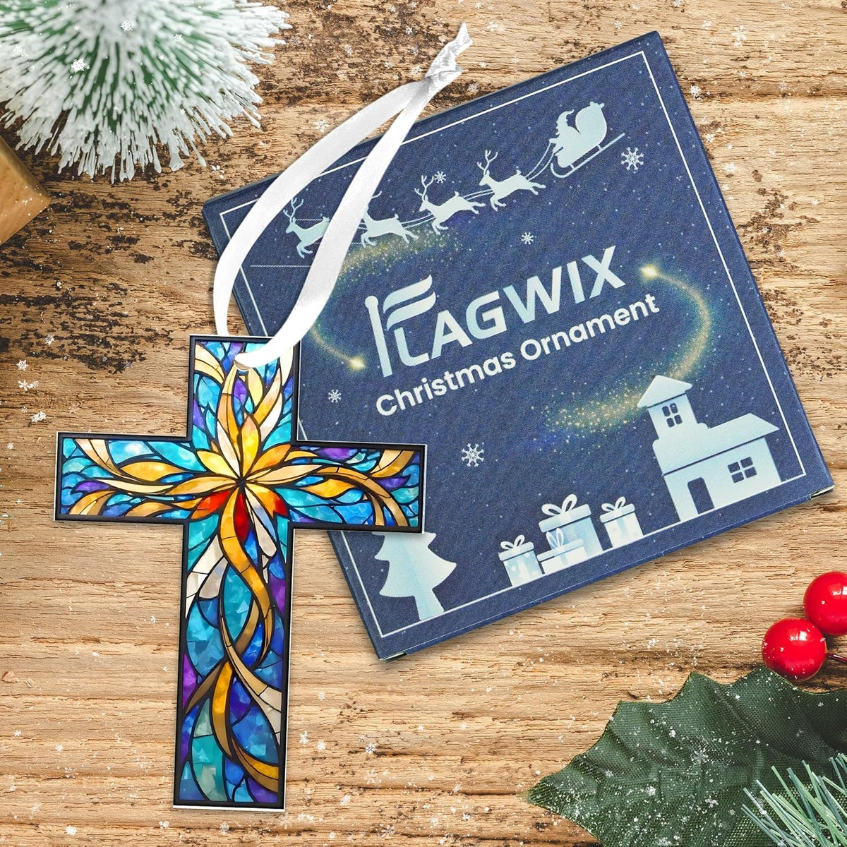 FLAGWIX Christian Gifts for Women Men - Acrylic Christmas Ornaments 2025 - Catholic Spiritual
