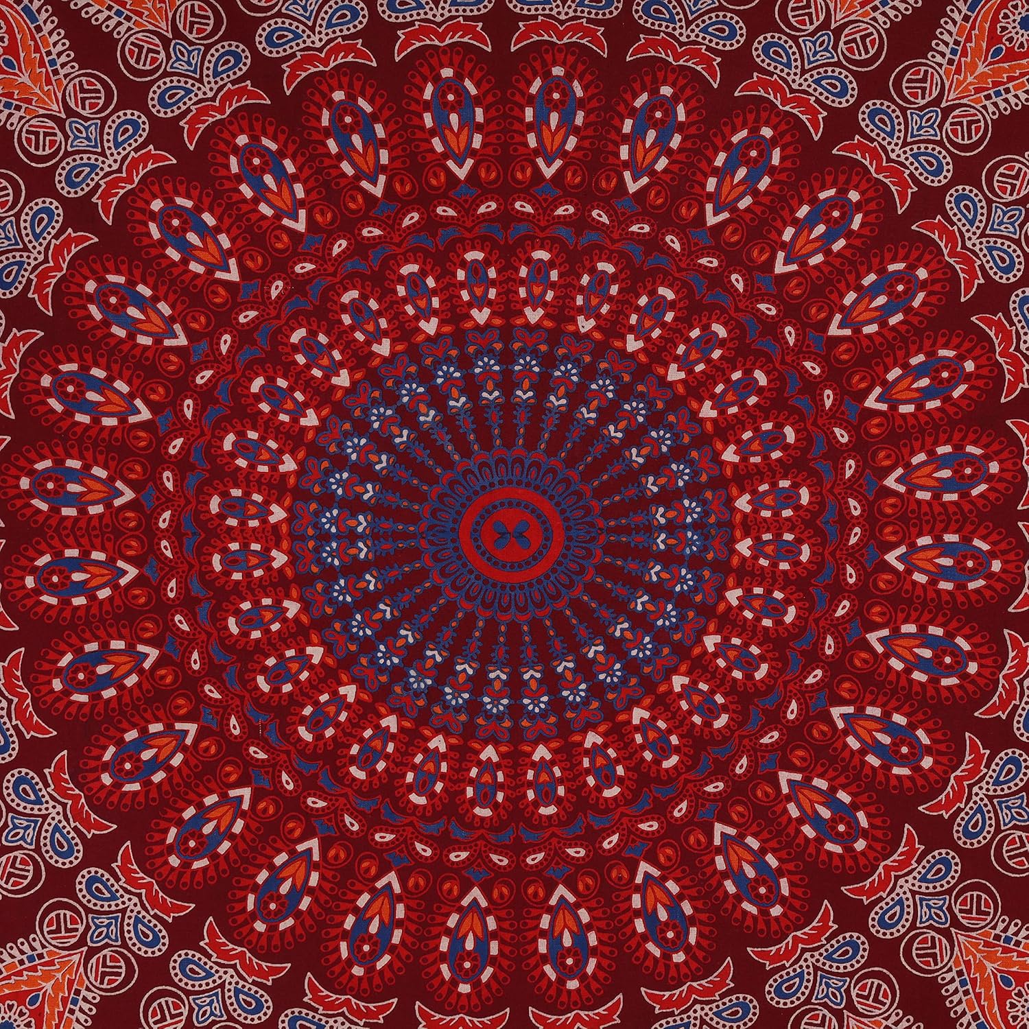 Bless International Handmade Indian hippie Bohemian Psychedelic Peacock Mandala Wall hanging