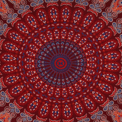 Bless International Handmade Indian hippie Bohemian Psychedelic Peacock Mandala Wall hanging