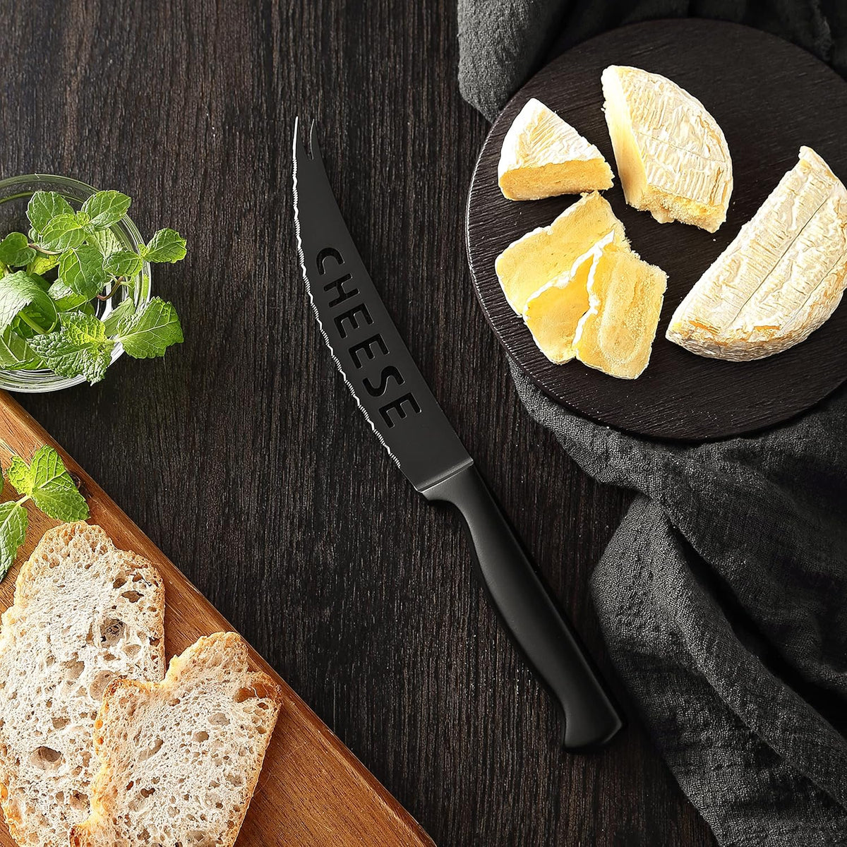 McCook® Premium Black Knife Sets,German Stainless Steel Kitchen Knives Block Set with Built-in
