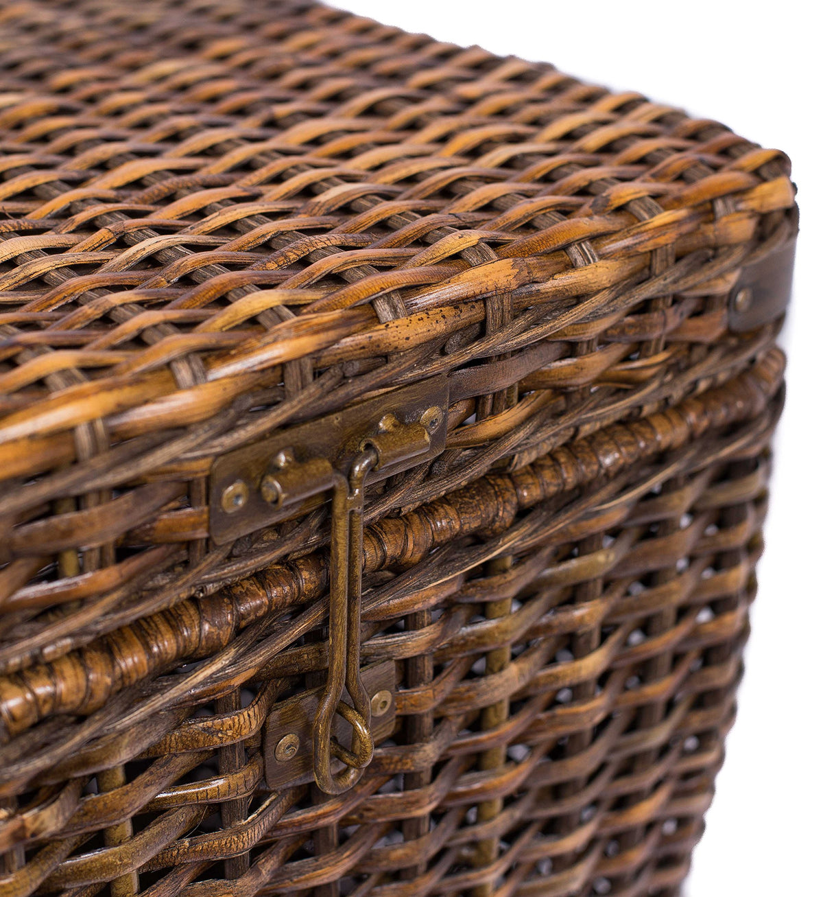BIRDROCK HOME Rattan Peel Storage Cube | Removable Lid | Spacious Interior Basket | Organizer Bin |