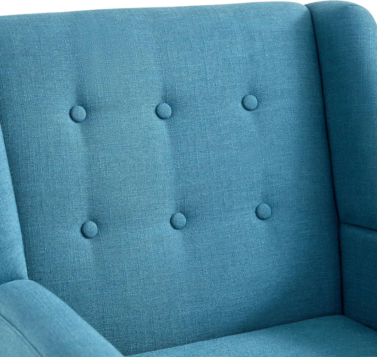 HUIMO Accent Chairs Set of 4, Upholstered Button Tufted Armchair, Linen Fabric Sofa Chairs for