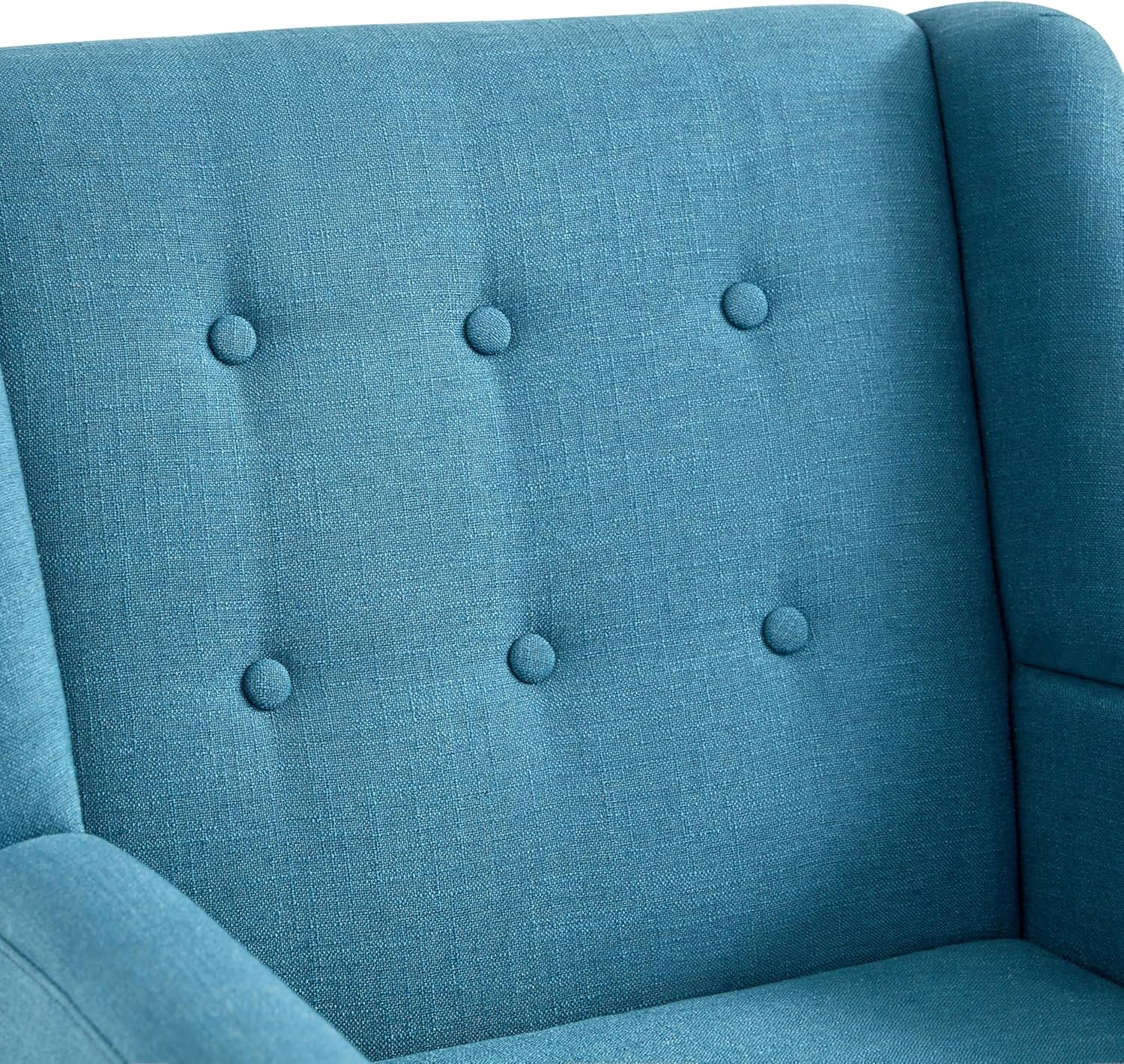 HUIMO Accent Chairs Set of 4, Upholstered Button Tufted Armchair, Linen Fabric Sofa Chairs for