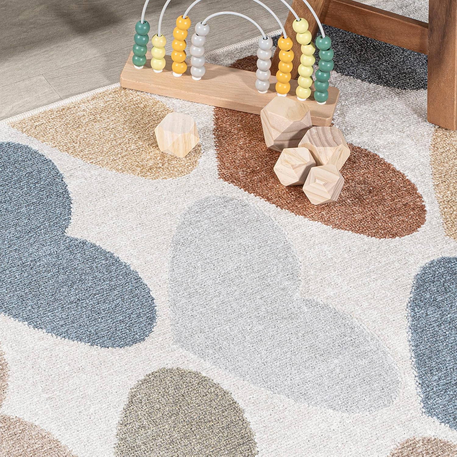 JONATHAN Y Machine-Washable Ivory/Blue/Orange Runner Rug, 2x8, Dila Modern Hearts Geometric, Kids &
