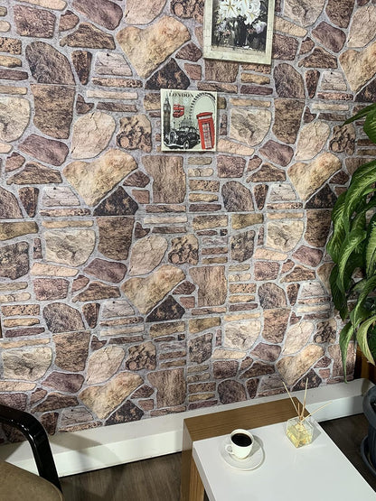 Dundee Deco 3D Wall Panels - Cladding, Shades of Brown Grey Stone Look Wall Paneling, Styrofoam