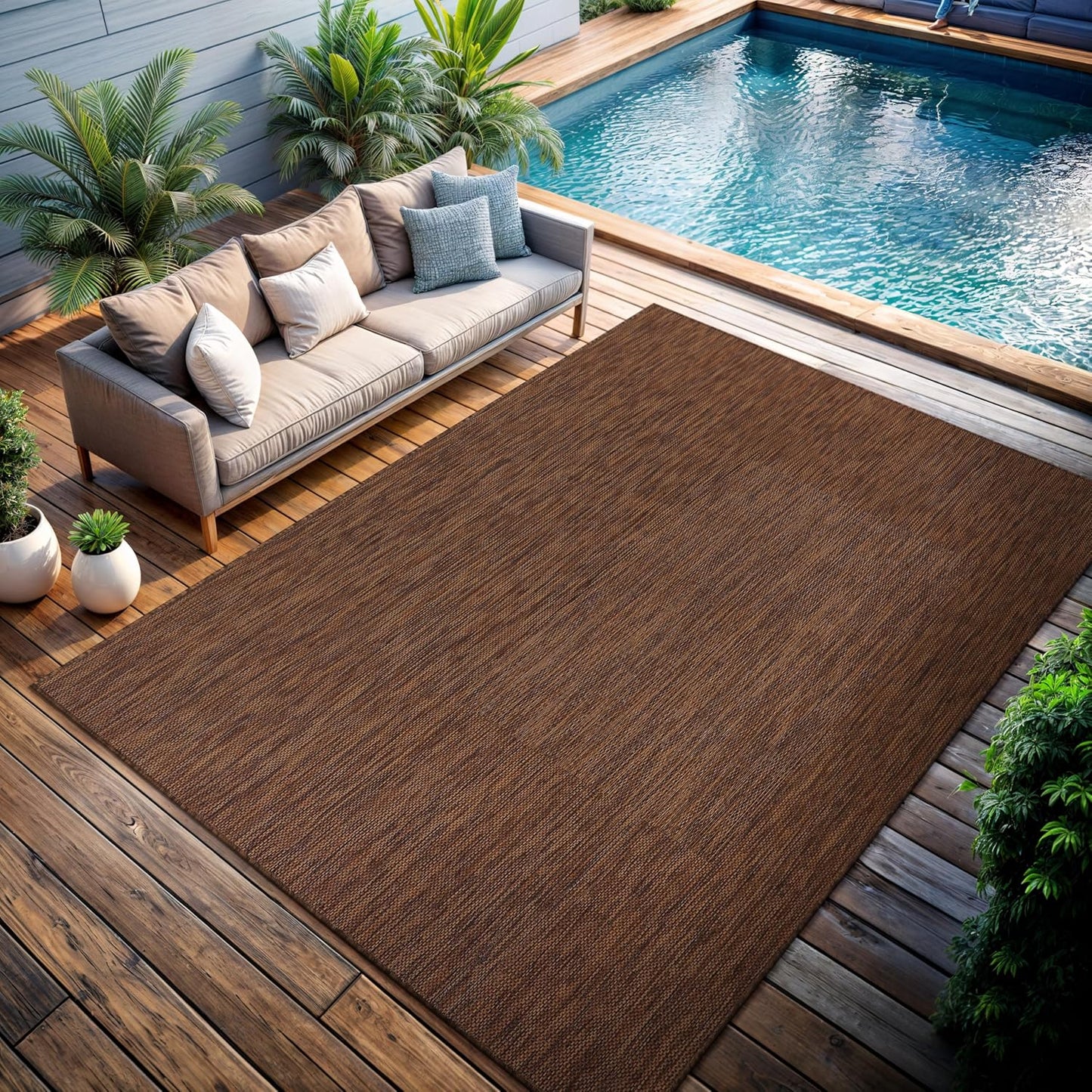 CAMILSON Outdoor Rug 6x9 Modern Area Rugs for Indoor and Outdoor Patios and Porches - Waterproof