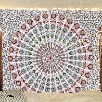 Bless International Handmade Indian hippie Bohemian Psychedelic Peacock Mandala Wall hanging