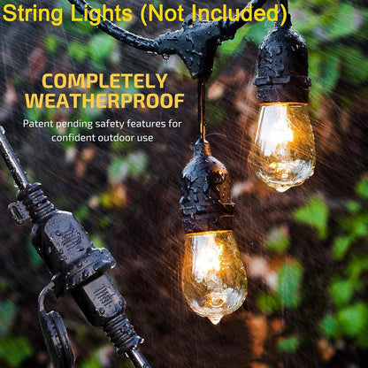 Max Power 200W Waterproof Outdoor String Lights Wireless Remote Control, 150Feet Range, Memory