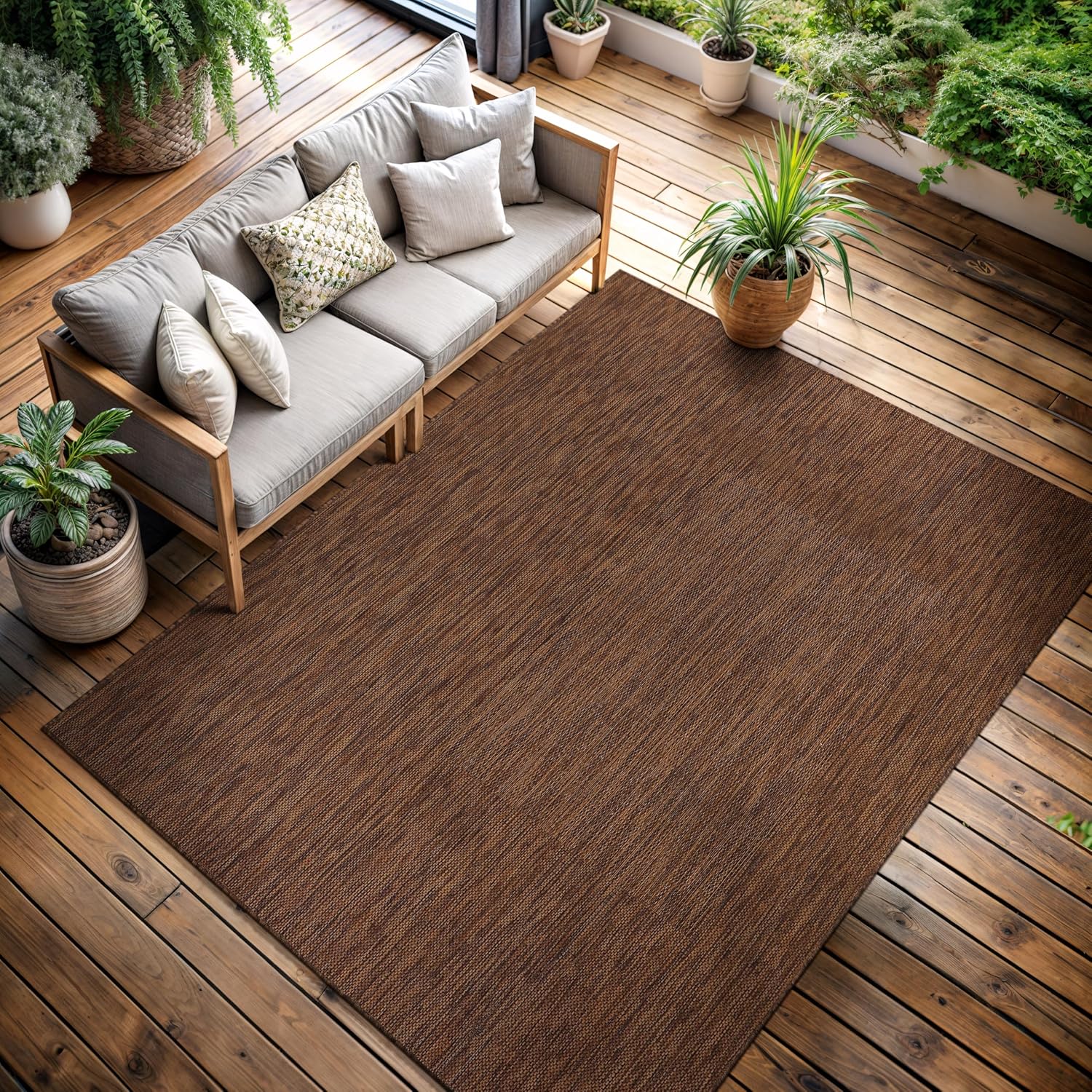 CAMILSON Outdoor Rug 5x7 Modern Area Rugs for Indoor and Outdoor Patios and Porches - Waterproof