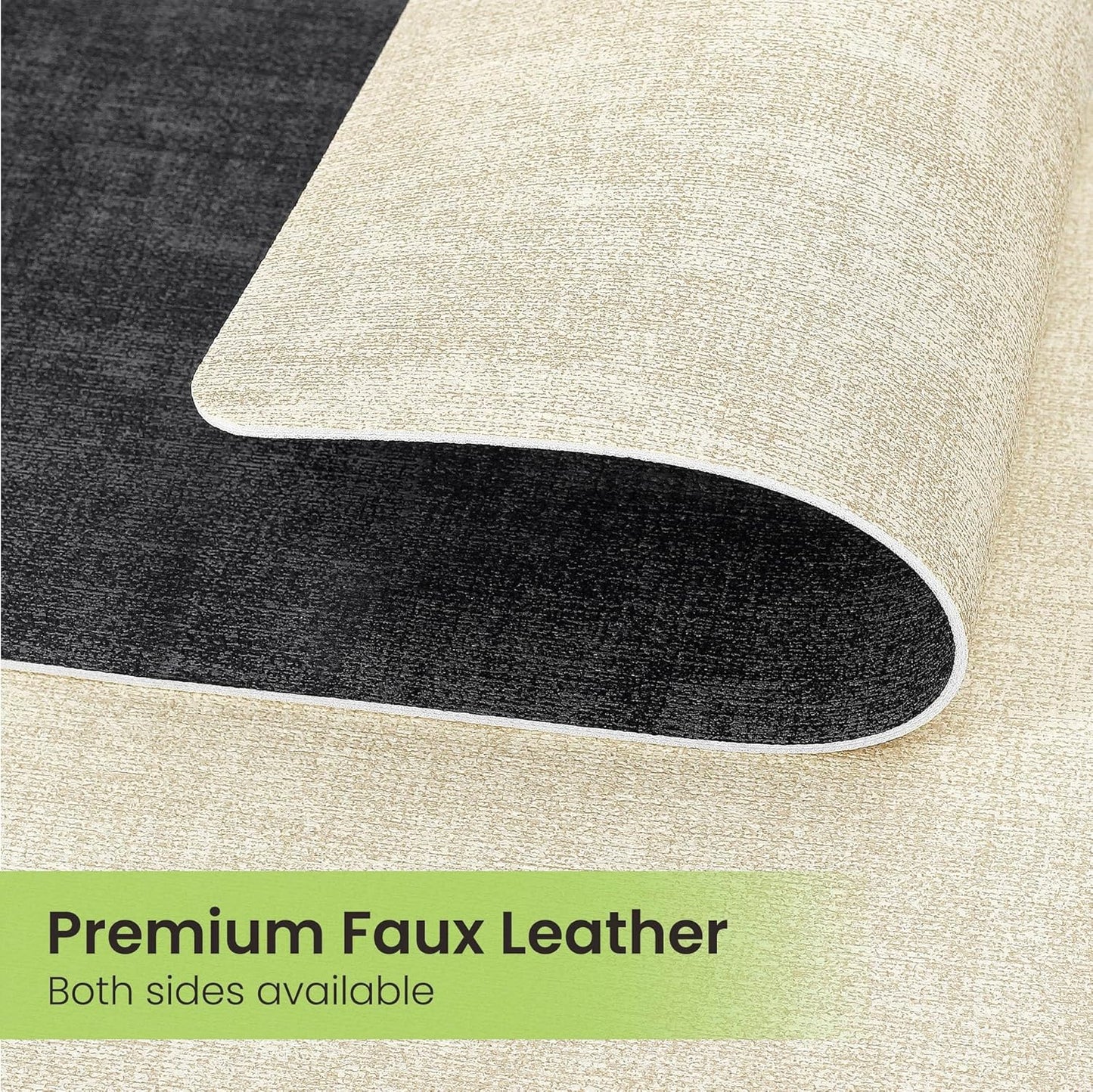Faux Leather Dual Sided Placemats Set of 4, Square Non-Slip Heat Resistant Placemats with Coaster