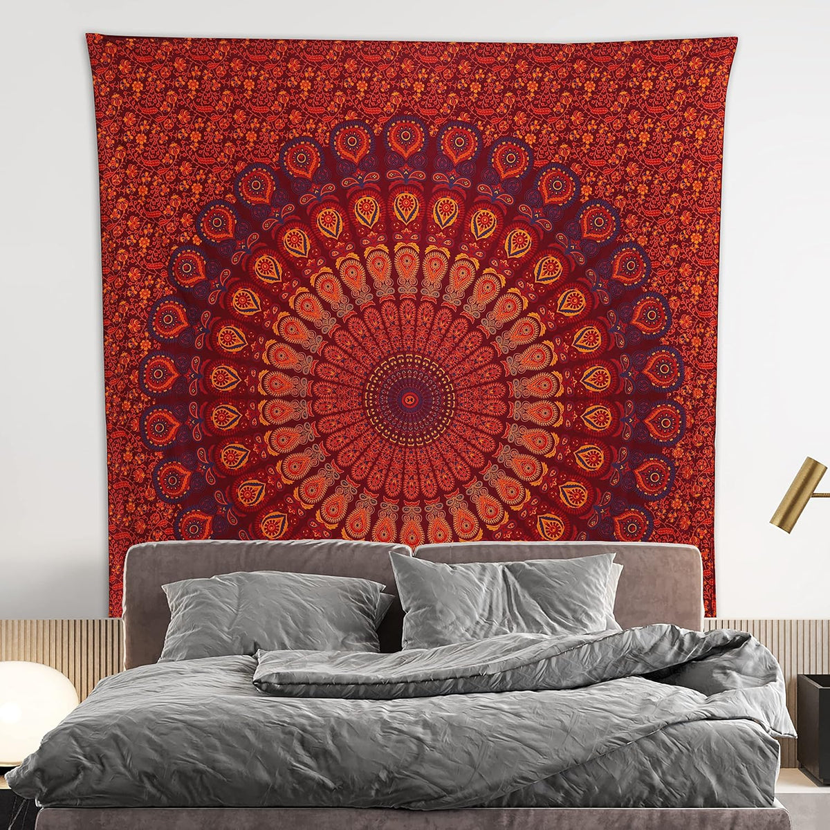 Bless International Handmade Indian hippie Bohemian Psychedelic Peacock Mandala Wall hanging