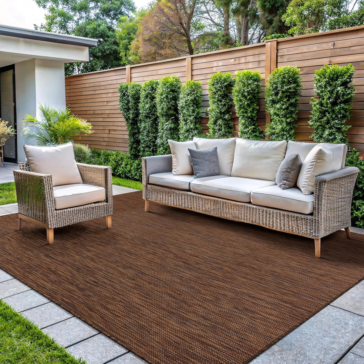 CAMILSON Outdoor Rug 6x9 Modern Area Rugs for Indoor and Outdoor Patios and Porches - Waterproof
