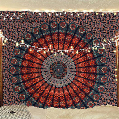 Bless International Handmade Indian hippie Bohemian Psychedelic Peacock Mandala Wall hanging
