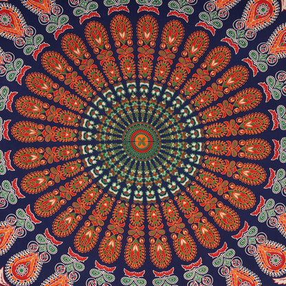 Bless International Handmade Indian hippie Bohemian Psychedelic Peacock Mandala Wall hanging