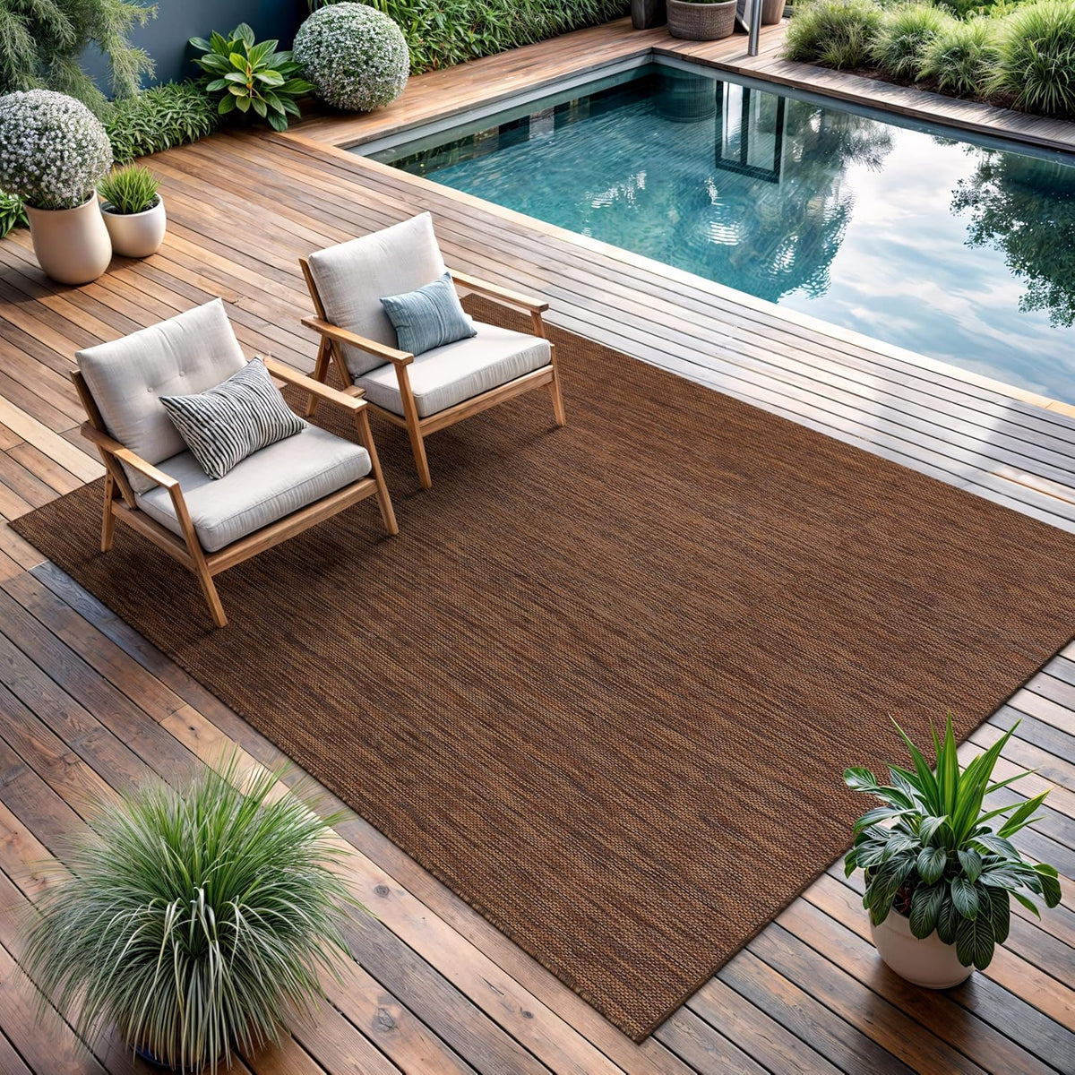 CAMILSON Outdoor Rug 5x7 Modern Area Rugs for Indoor and Outdoor Patios and Porches - Waterproof