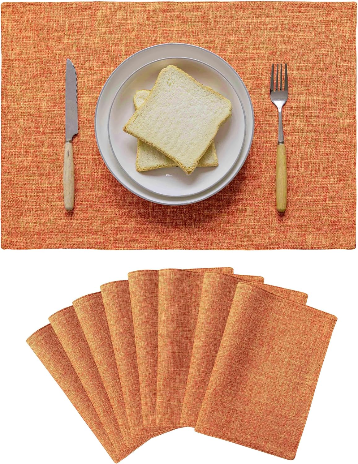 Home Brilliant Cloth Placemats Set of 8 Heat Resistant Dining Table Place Mats for Fall Kitchen