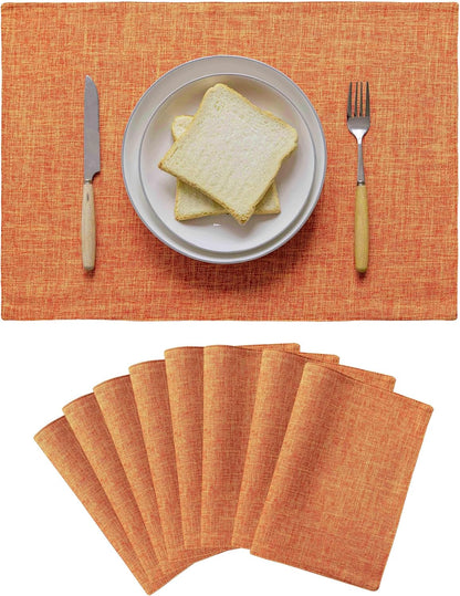 Home Brilliant Cloth Placemats Set of 8 Heat Resistant Dining Table Place Mats for Fall Kitchen