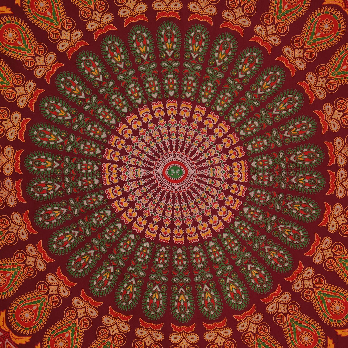 Bless International Handmade Indian hippie Bohemian Psychedelic Peacock Mandala Wall hanging