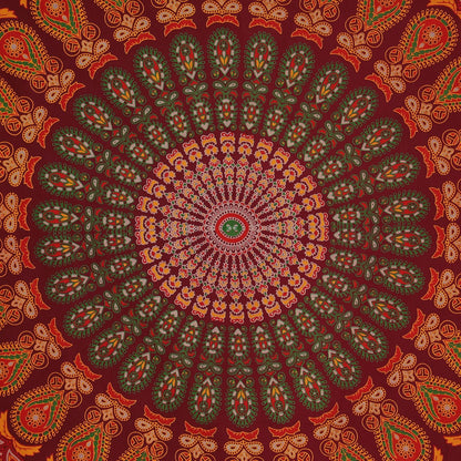 Bless International Handmade Indian hippie Bohemian Psychedelic Peacock Mandala Wall hanging