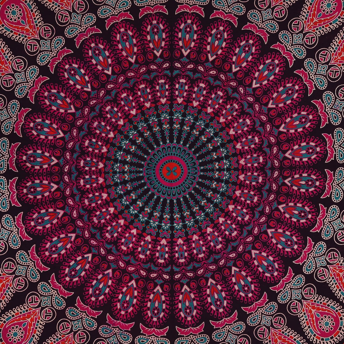 Bless International Handmade Indian hippie Bohemian Psychedelic Peacock Mandala Wall hanging