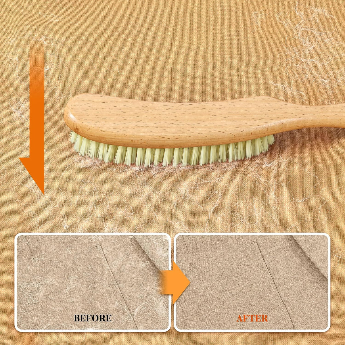 BFWood Clothes Brush - Bristle Lint Brush for Suits, Cashmere, Wool, Velvet, Suede and Pet Hair