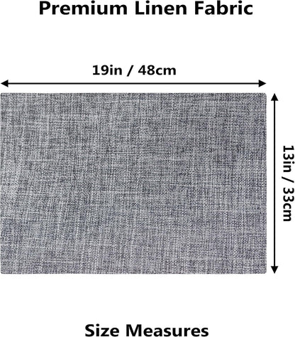 Demetex Grey Textured Linen Placemats Set of 8 Classic Place Mats Heat Resistant Cloth Table