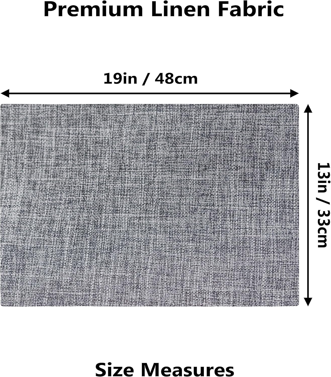 Demetex Cloth Placemats Set of 6 Table Mats Gray Linen Place Mats for Buffet Kitchen and Dining
