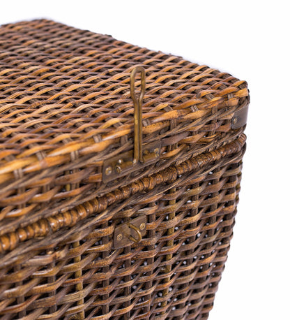 BIRDROCK HOME Rattan Peel Storage Cube | Removable Lid | Spacious Interior Basket | Organizer Bin |