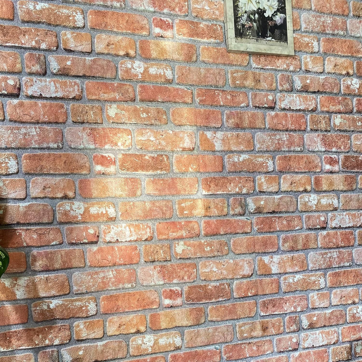Dundee Deco 3D Wall Panels Faux Brick - Cladding, Red Orange Stone Look Wall Paneling, Styrofoam