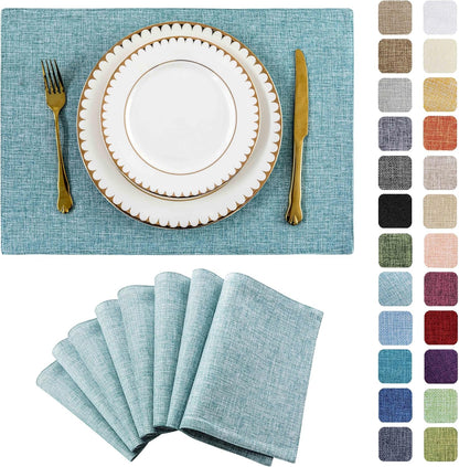 Home Brilliant Cloth Placemats Set of 8 for Holiday Dinner Linen Placemat Heat Resistant Dining