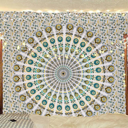 Bless International Handmade Indian hippie Bohemian Psychedelic Peacock Mandala Wall hanging