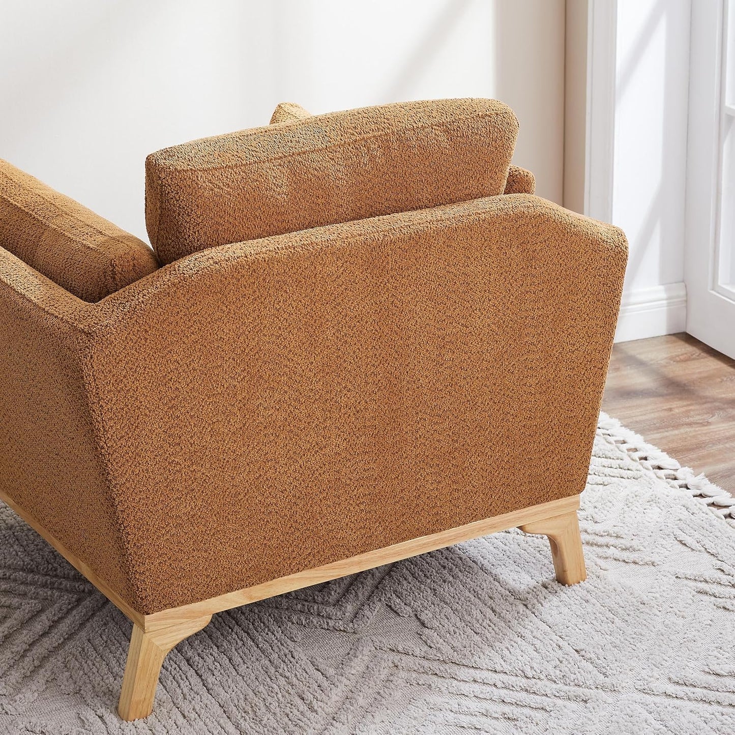 Large-Sized Accent Chair, Thick Cushion Bedroom Reading Chair, Comfortable Living Room Single Sofa，