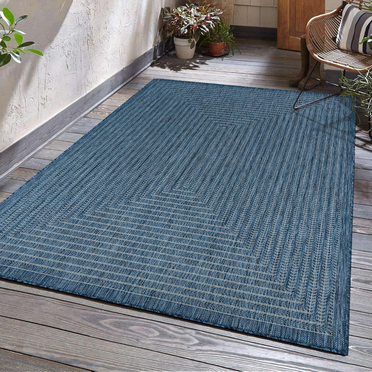 Adiva Rugs Outdoor Indoor Area Rug, Weather Resistant, Easy to Clean, Stain Resistant Floor Mat for