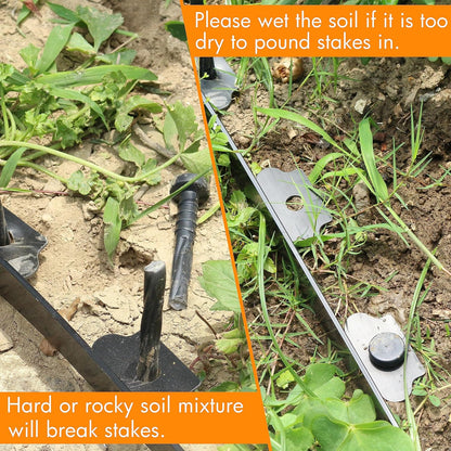 Gardzen 1.5" x 20' Landscape Edging Kit, Garden Edging Coil Comes with 24 Pcs Spikes, No Dig Lawn