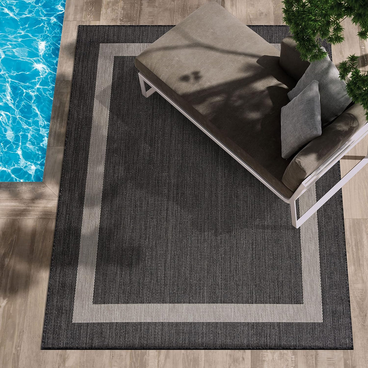 CAMILSON Outdoor Rug 9x12, Large Modern Outside Rugs for Patios Porches Waterproof Durable Washable