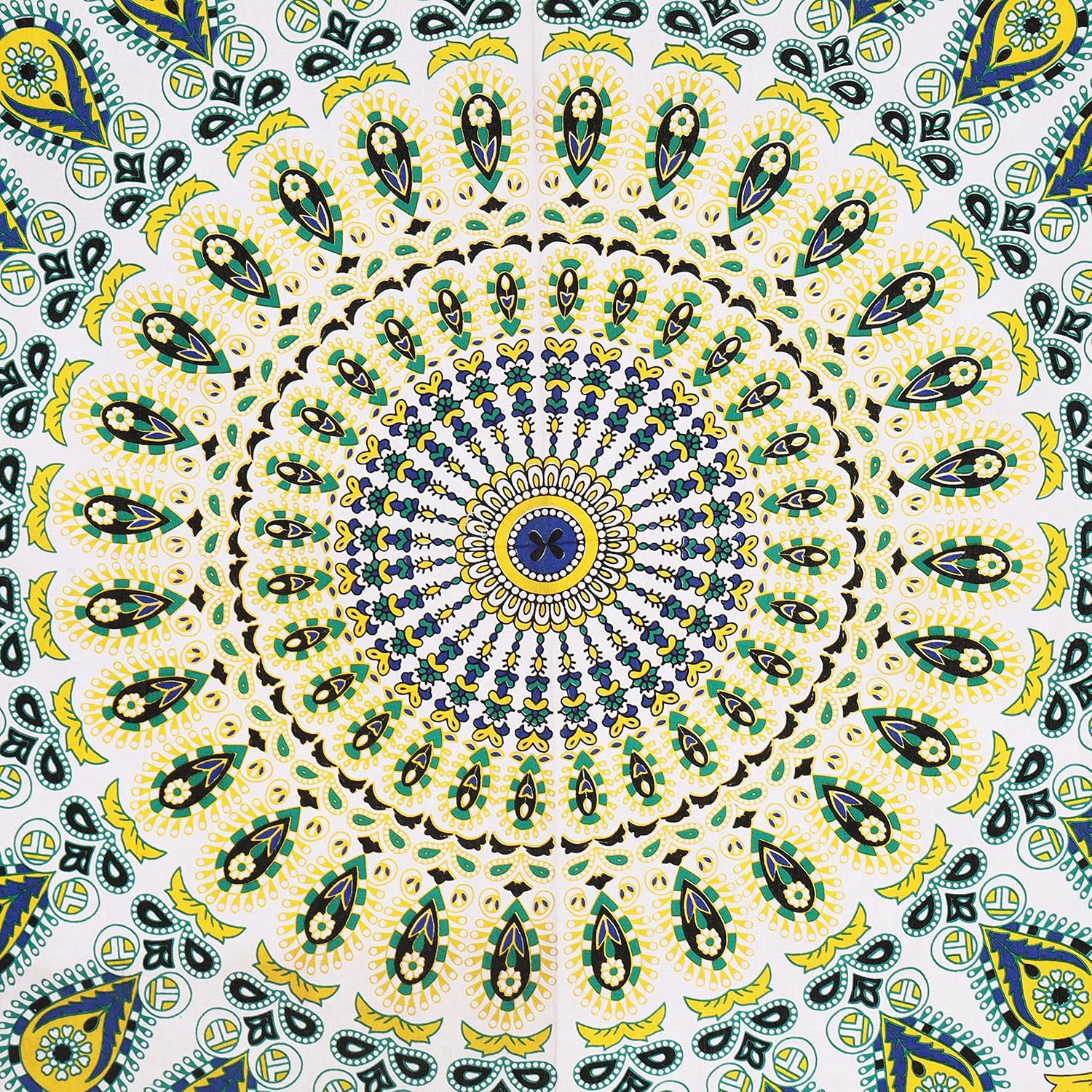 Bless International Handmade Indian hippie Bohemian Psychedelic Peacock Mandala Wall hanging