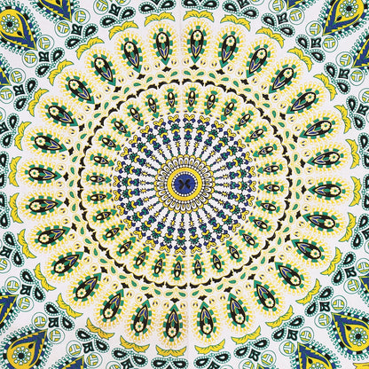 Bless International Handmade Indian hippie Bohemian Psychedelic Peacock Mandala Wall hanging
