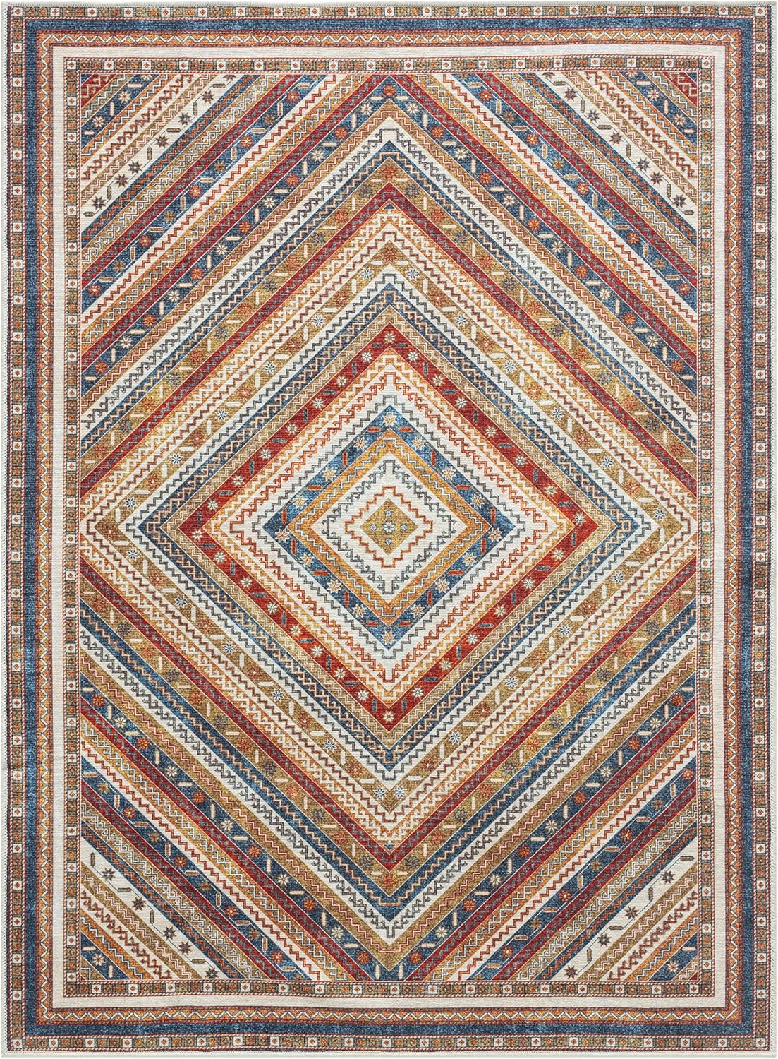 Keen Home Design 4x6 Rug - Machine Washable Area Rug with Non-Slip Backing, Ideal for Living Room