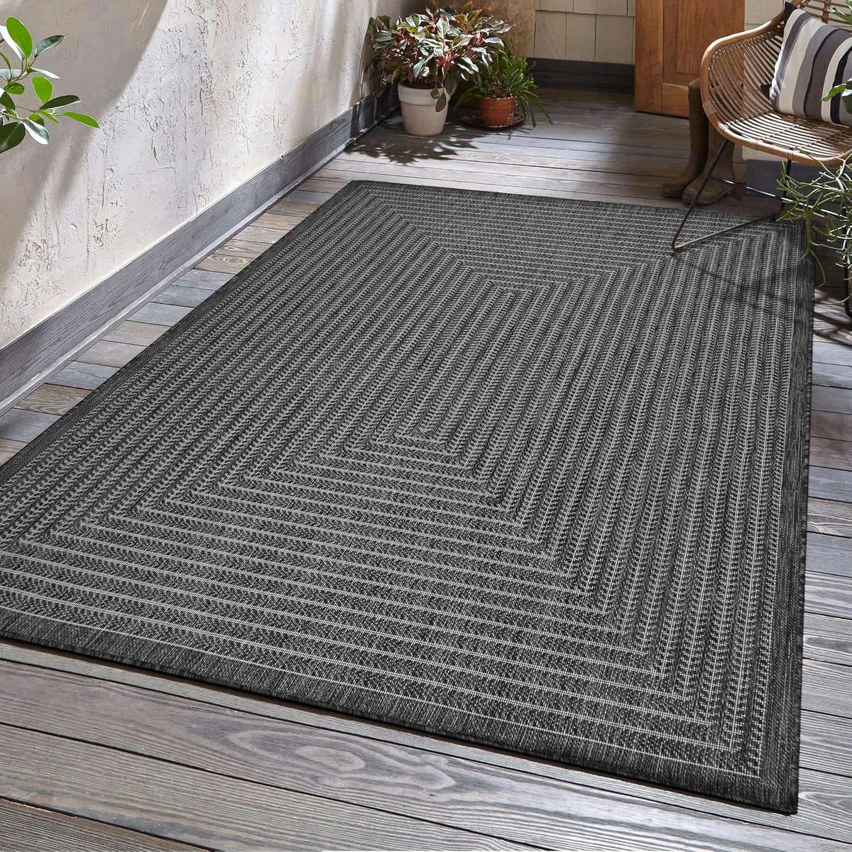 Adiva Rugs Outdoor Indoor Area Rug, Weather Resistant, Easy to Clean, Stain Resistant Floor Mat for
