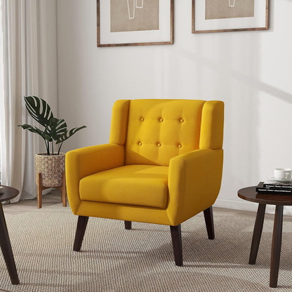 UIXE Accent Chair, Modern Upholstered Armchair in Fabric for Living Room, Comfy Club Arm Chairs